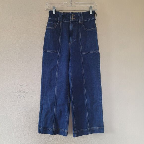 Anthropologie Pilcro The Skipper High Rise Wide Leg Cropped Jeans - Picture 1 of 9